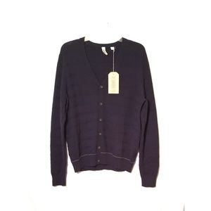 ‼CLOSEOUT:C/89Men Texture Stripe Cashmere Cardigan